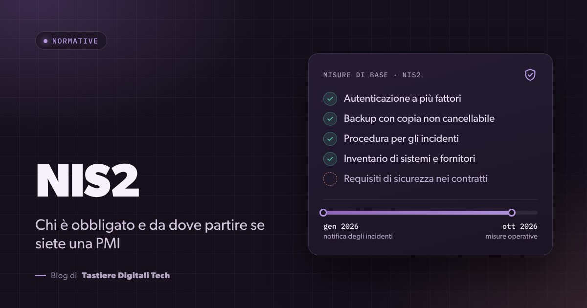 NIS2: checklist delle misure di sicurezza di base e scadenze di gennaio e ottobre 2026